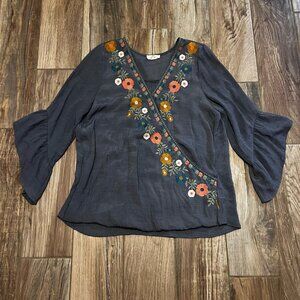 Entro Embroidered Cross Front Shirt